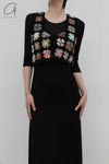 SWAYING/KNIT crochet patchwork vest SW24RE1T03 black